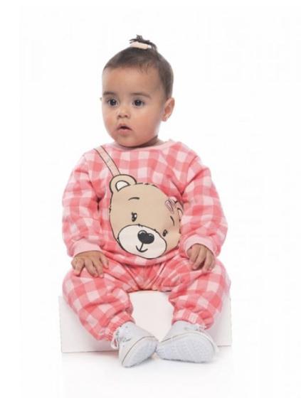 Imagem de Conjunto Moletom Xadrez Bebê Menina Felpado