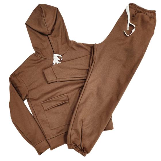 Imagem de Conjunto moleton feminino maya, com capuz e bolsos frontais