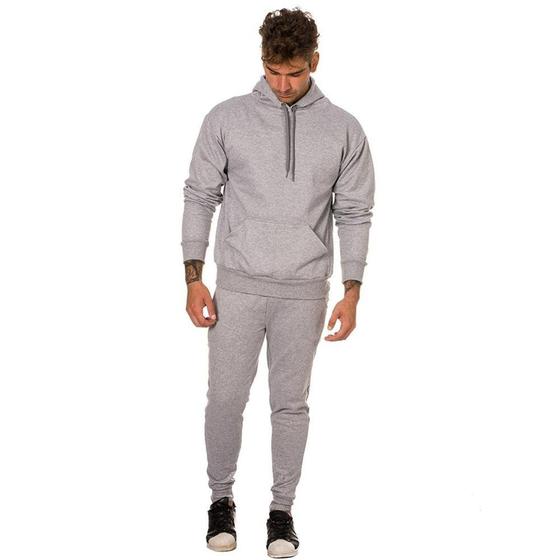 Conjunto Moleton Liso Masculino Barato Casaco e Calça Confortavel - 3m ...