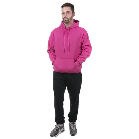 Imagem de Conjunto Moleton Masculino Calça Preta e Blusa de Moletom cor Pink