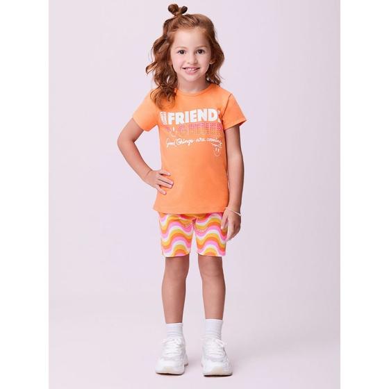 Imagem de Conjunto Momi Blusa em Algodão e Ciclista em Cotton na cor Laranja Sunset