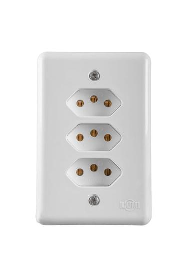 Conjunto Monobloco Tripla 3 Tomadas 10A 250V Linha Stylus Menor preço em Conjunto Monobloco Tripla 3 Tomadas 10A 250V Linha Stylus