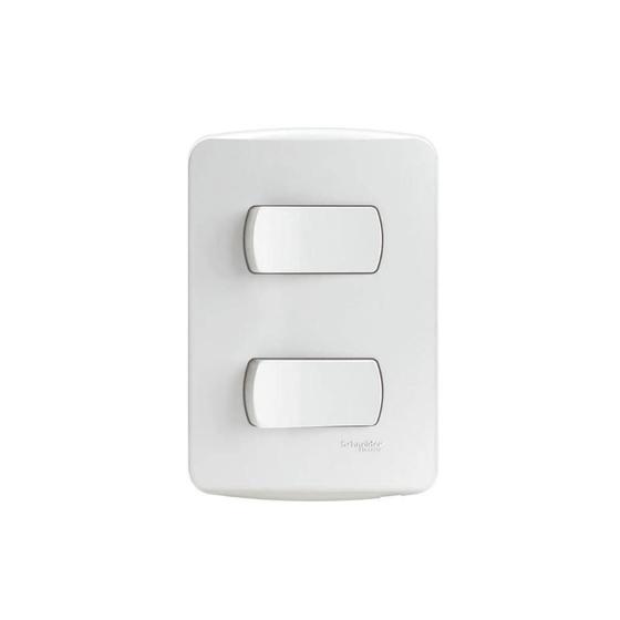 Imagem de Conjunto Montado 2 Interruptores Simples S3B62110 Branco Miluz Schneider