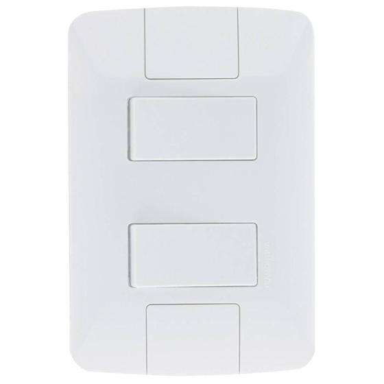 Conjunto Montado Aria 4x2 2 Interruptores Simples 6A 250v Afastados Tramontina Menor preço em Conjunto Montado Aria 4x2 2 Interruptores Simples 6A 250v Afastados Tramontina