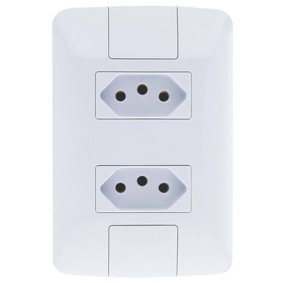 Conjunto Montado Aria 4x2 2 Tomadas NBR 14136 20A 250V Tramontina Menor preço em Conjunto Montado Aria 4x2 2 Tomadas NBR 14136 20A 250V Tramontina