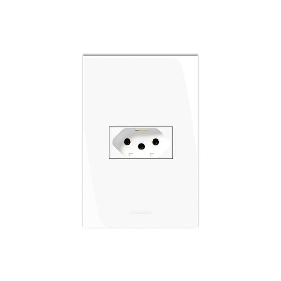 Imagem de Conjunto montado de 1 tomada com placa 4x2 10A branco Inovapro Alumbra