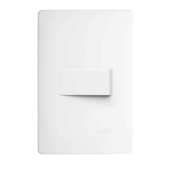 Conjunto montado de interruptor simples 10A 250V com placa horizontal Habitat Fame Menor preço em Conjunto montado de interruptor simples 10A 250V com placa horizontal Habitat Fame
