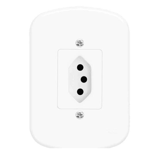 Conjunto montado de tomada 20A 250V com placa Blanc Fame Menor preço em Conjunto montado de tomada 20A 250V com placa Blanc Fame
