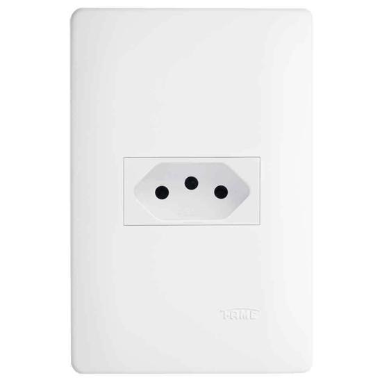 Conjunto montado de tomada 20A 250V com placa Habitat Fame Menor preço em Conjunto montado de tomada 20A 250V com placa Habitat Fame