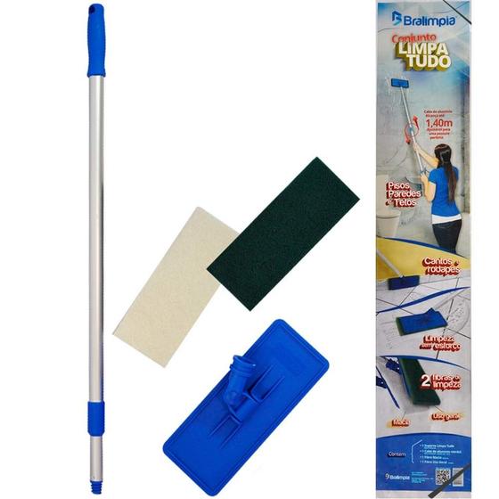 Imagem de Conjunto mop limpa tudo com cabo extensível 1,40 m - CJLTUDO - Bralimpia
