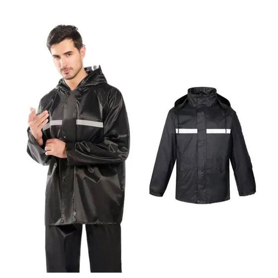 Imagem de Conjunto Motoqueiro Capa de Chuva Motoboy Fita Refletiva