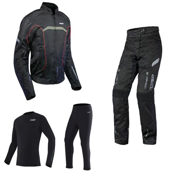 Imagem de Conjunto Motoqueiro Masculino Strike V2 + Kit Segunda Pele