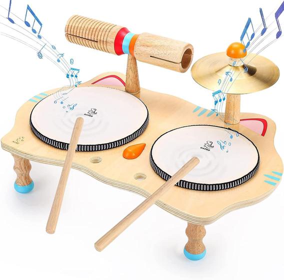 Imagem de Conjunto musical Oathx Kids Drum Set Montessori com 6 instrumentos