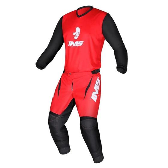 Imagem de Conjunto Mx Ims Preto e Vermelho Off Road Trilha Motocross