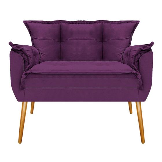 Imagem de Conjunto Namoradeira e 02 Poltronas Opala Palito Mel Suede Roxo