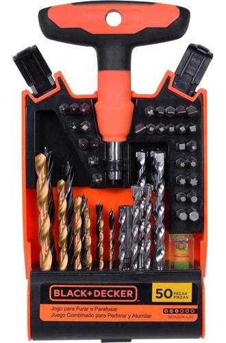 Imagem de Conjunto p/ furar+parafusar 50 pcs black&decker bda50x-la