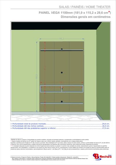 Imagem de Conjunto Painel mais 3 Mesas de Centro e Lateral Cor Preto