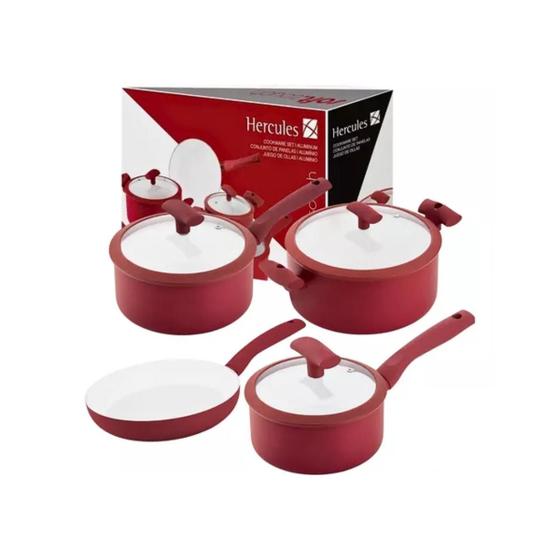 Imagem de Conjunto panela  4PC vermelha hercules PA300-4VM
