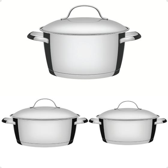 Imagem de Conjunto Panela Indução Inox Caldeirão Allegra Tramontina
