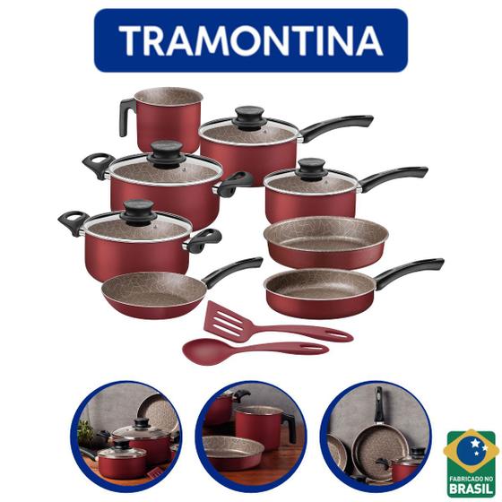 Imagem de Conjunto Panelas 10 PeÇas Antiaderente Vermelho Tramontina