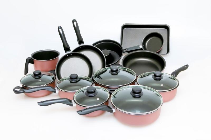 Imagem de Conjunto Panelas 13 Peças Antiaderente Teflon Tampa Vidro - Rose