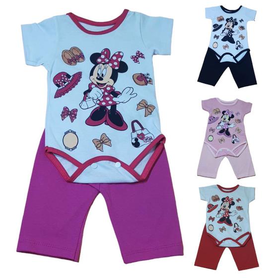 Imagem de Conjunto Para Bebê Body Bory Com Estampa da Minnie + Calça Várias Cores REF S204