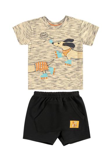 Imagem de Conjunto para Bebê Menino com Camiseta Doguinho e Bermuda em Moletom Quimby