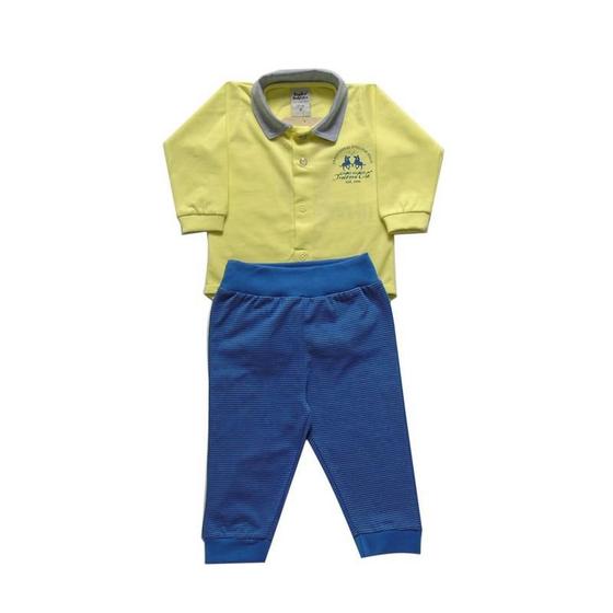 Conjunto para bebê menino malha Polo Club manga longa Menor preço em Conjunto para bebê menino malha Polo Club manga longa