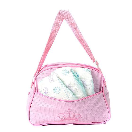 Imagem de Conjunto para Bebê Reborn com 03 Fraldas com Bolsa Maternidade Rosa