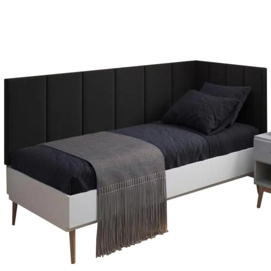 Imagem de Conjunto Para Cama Box Estofada Solteiro Suede