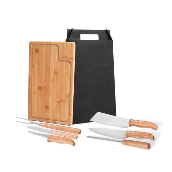 Conjunto Para Churrasco Em Bambu/Inox Texas - 7 Pçs Welf Menor preço em Conjunto Para Churrasco Em Bambu/Inox Texas - 7 Pçs Welf