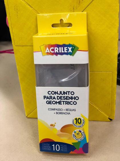 Imagem de Conjunto para desenho geo acrilex c/10 pecas transparente - ACRILLEX