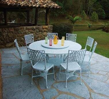 Conjunto Para Jardim Bambu Com 8 Cadeiras e Mesa 1,50 m Com Giro em Alumínio Fundido Menor preço em Conjunto Para Jardim Bambu Com 8 Cadeiras e Mesa 1,50 m Com Giro em Alumínio Fundido