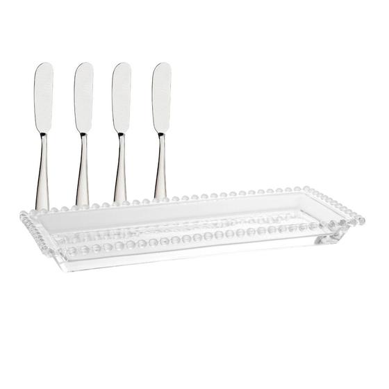 Imagem de Conjunto Para Mesa Posta Com Travessa Retangular 30cm E Espátulas Inox
