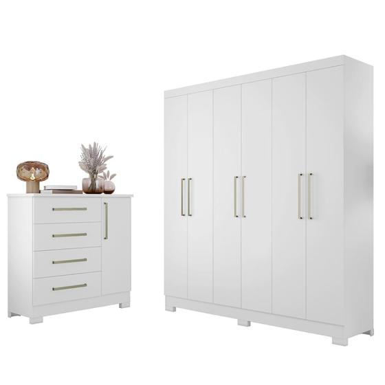 Imagem de Conjunto Para Quarto com Guarda-Roupa NT5190 e Cômoda NT5185 Notável Móveis