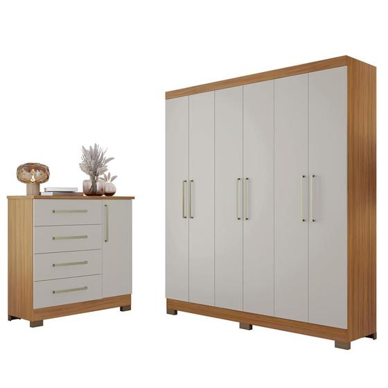 Imagem de Conjunto Para Quarto com Guarda-Roupa NT5190 e Cômoda NT5185 Notável Móveis