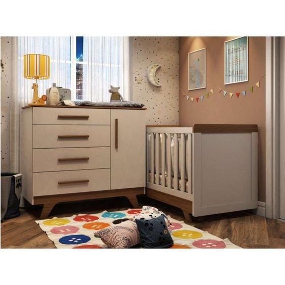 Imagem de Conjunto para Quarto de Bebê com Cômoda e Berço Retrô