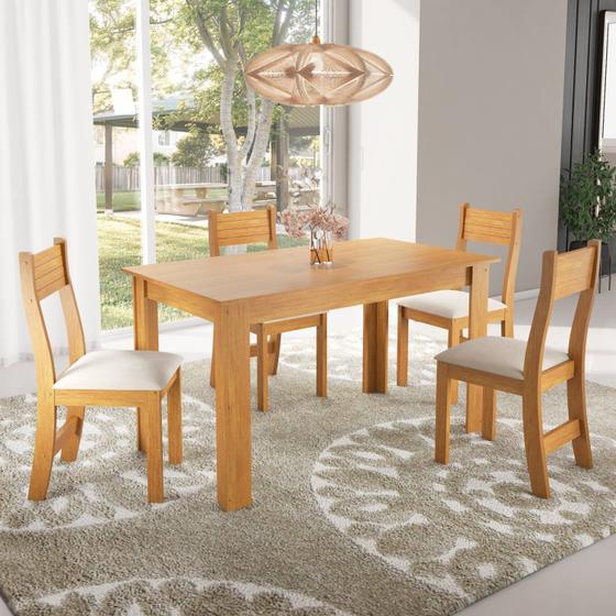 Imagem de Conjunto para Sala de Jantar com 4 Cadeiras Cloe