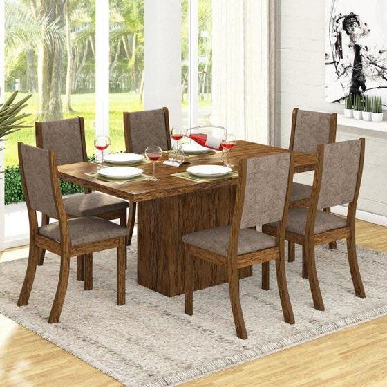 Conjunto para Sala de Jantar Mesa e 6 Cadeiras Viero Dulce Menor preço em Conjunto para Sala de Jantar Mesa e 6 Cadeiras Viero Dulce
