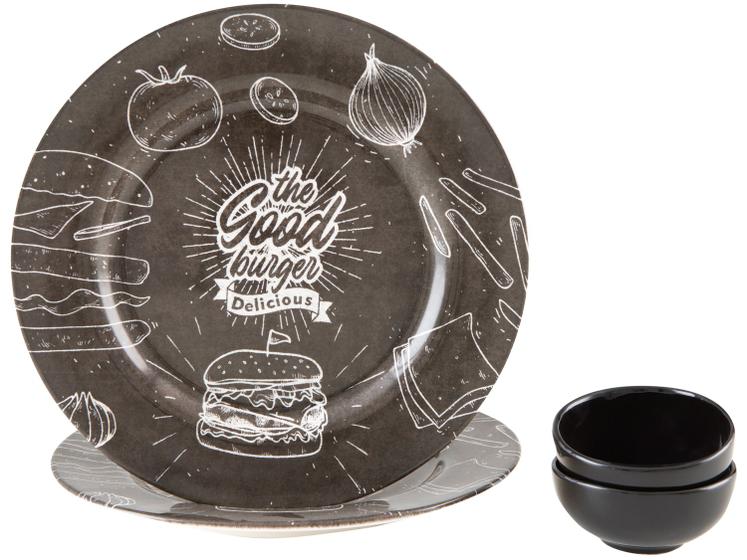Imagem de Conjunto para Servir Alleanza Burguer Black 4 Peças