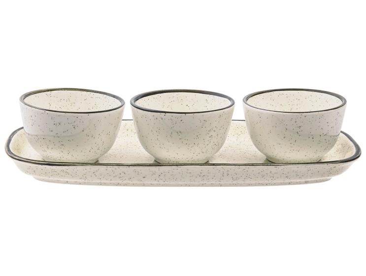 Conjunto para Servir Oxford Brisa 4 Peças de Cerâmica