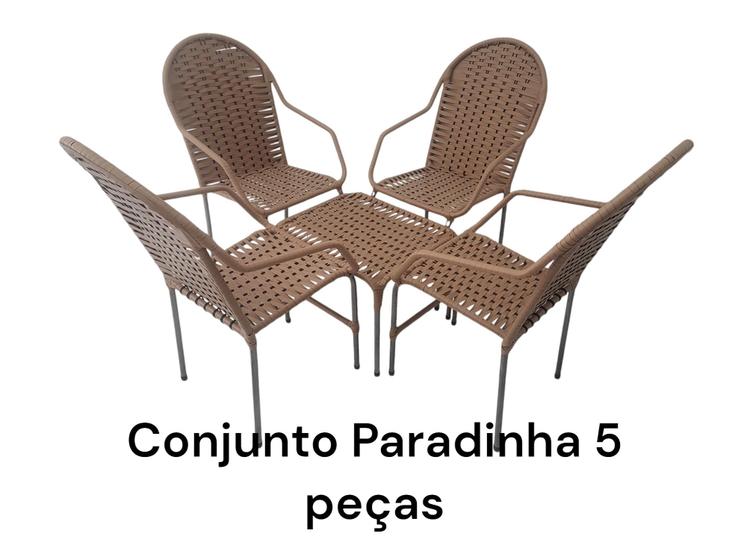 Imagem de CONJUNTO PARADINHA FIBRA 5 PEÇAS jardim ária sala terraço 