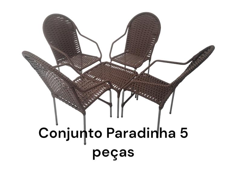 Imagem de CONJUNTO PARADINHA FIBRA 5 PEÇAS jardim ária sala terraço 