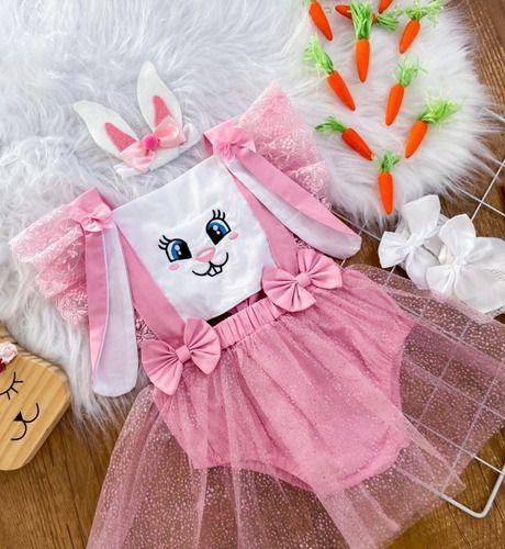 Menina Roupas De Bebe Diferentes Conjunto Pascoa Coelhinha