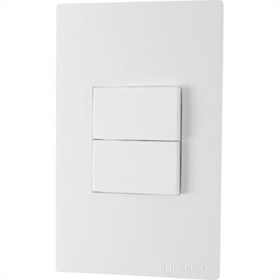 Imagem de Conjunto Peesa Una Max 1705A 2 interruptores Simples Branco