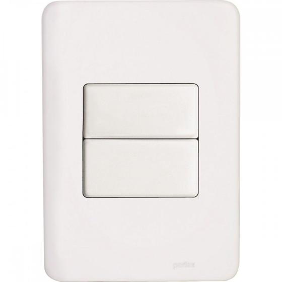 Imagem de Conjunto Perlex Aros 4X2 Branco Com Placa(1Simples+1Paralelo) 7381/1P