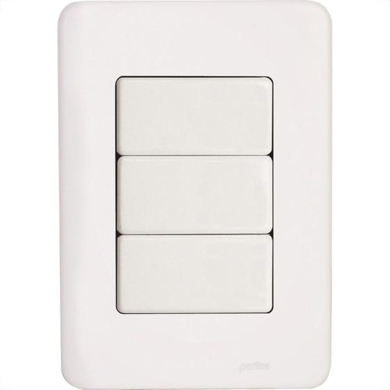 Imagem de Conjunto Perlex Aros 4X2 Branco Com Placa(3Simples) 7383