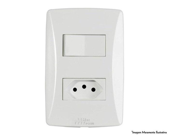 Imagem de Conjunto petra 1 interruptor simples + tomada 10a - MECTRONIC