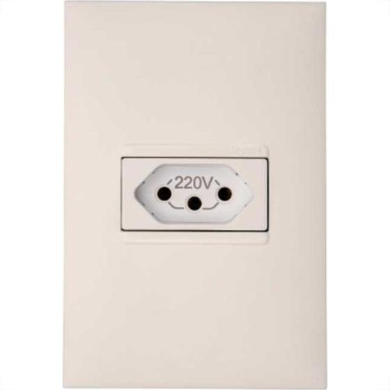 Imagem de Conjunto Pial Plus+ 4X2 Branco Com Placa(1Tomada 20A) 615081Bc