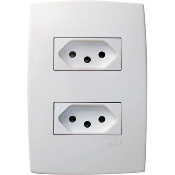 Imagem de Conjunto Pial Plus 4X2 Branco Com Placa(2Tomadas 10A) 615075